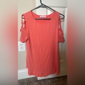 a new day Coral Cold Shoulder Top